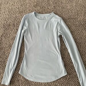 Baby Blue Long Sleeve Ribbed Tee